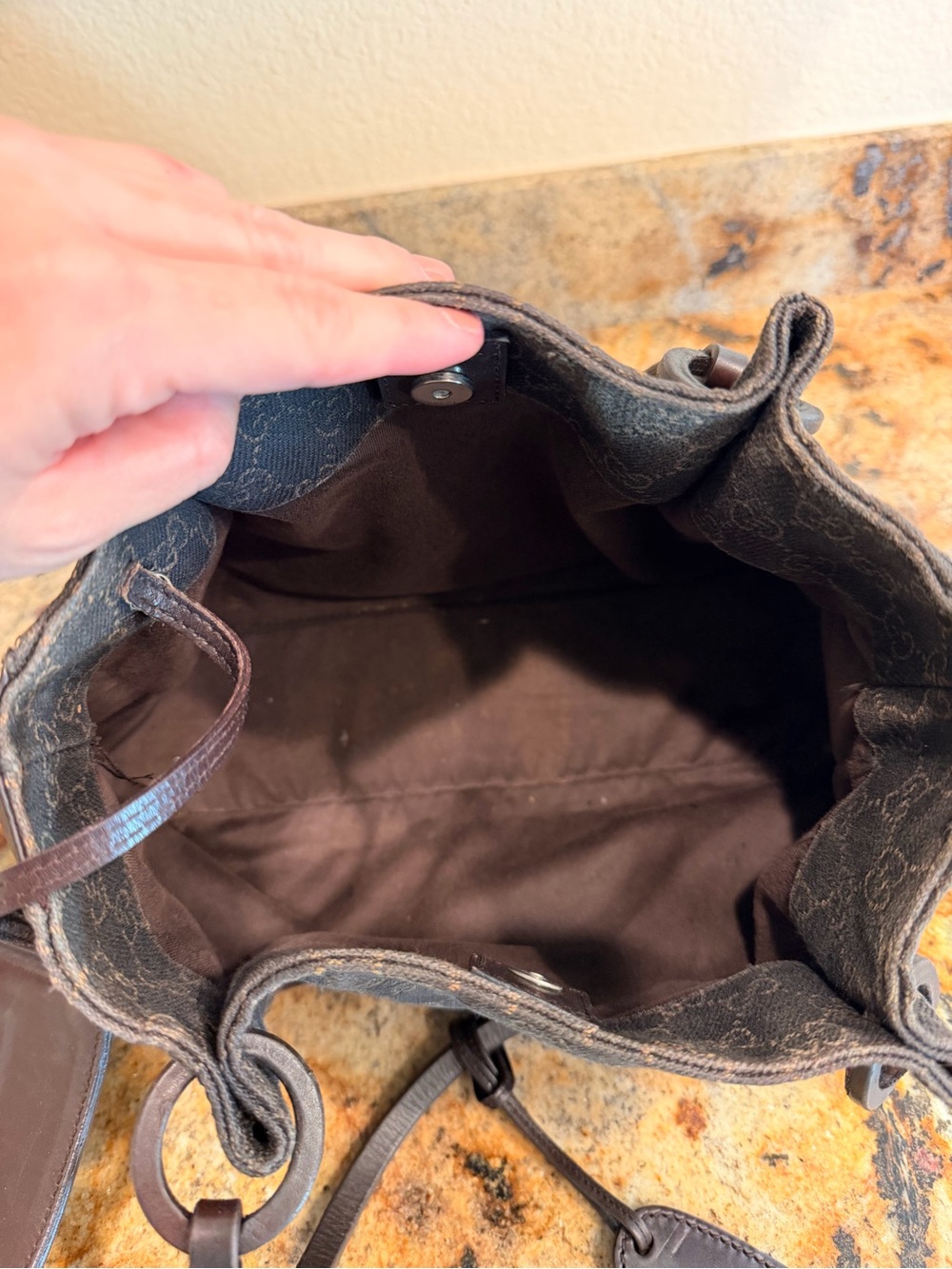 Gucci Brown Denim Small Tote - Picture 9 of 13